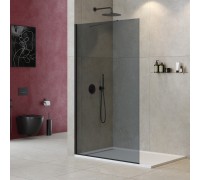 Душевая перегородка Cezares Liberta 1200х1950 LIBERTA-L-1-TB-120-GR-NERO профиль черный/матовый, стекло графит