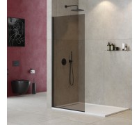 Душевая перегородка Cezares Liberta 1100х1950 LIBERTA-L-1-TB-110-BR-NERO профиль черный/матовый, стекло бронза