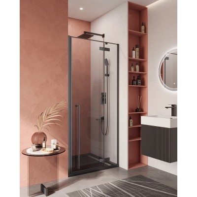 Душевая дверь Cezares Liner 900x1950 LINER-B-12-90-C-NERO-R профиль черный/матовый, стекло прозрачное