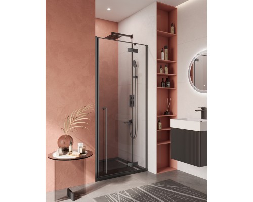 Душевая дверь Cezares Liner 900x1950 LINER-B-12-90-C-NERO-R профиль черный/матовый, стекло прозрачное