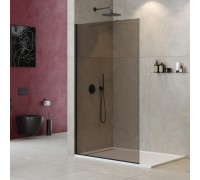 Душевая перегородка Cezares Liberta 1200х1950 LIBERTA-L-1-TB-120-BR-NERO профиль черный/матовый, стекло бронза