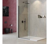 Душевая перегородка Cezares Liberta 1050х1950 LIBERTA-L-1-TB-105-C-NERO профиль черный/матовый, стекло прозрачное