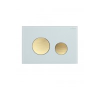 Кнопка смыва Cezares Lux LUX-GB-BORO-C белое стекло/брашированное золото