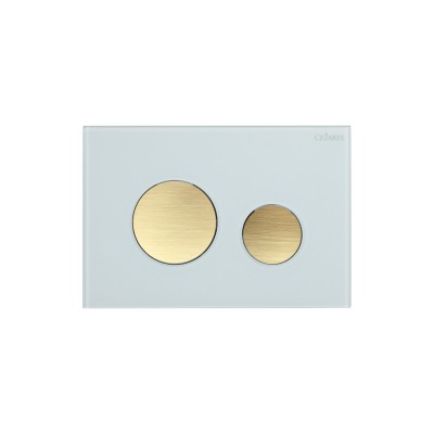 Кнопка смыва Cezares Lux LUX-GB-BORO-C белое стекло/брашированное золото