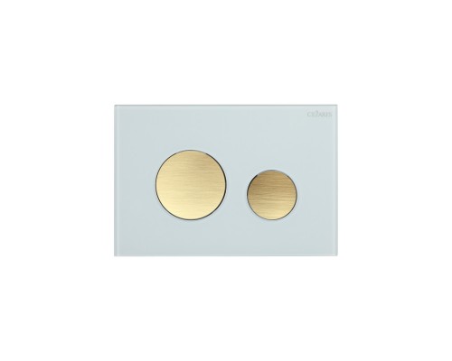 Кнопка смыва Cezares Lux LUX-GB-BORO-C белое стекло/брашированное золото