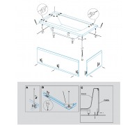 Универсальный установочный комплект для 3-й панели прямоугольной акриловой ванны CZR-SCR-FIX-3-KIT