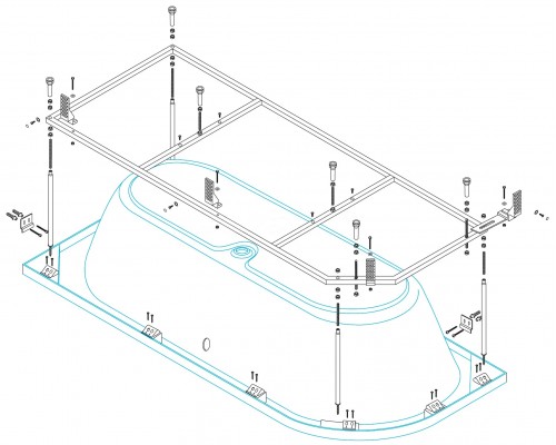 Металлический каркас для ванны Cezares Metauro Corner 180х80 METAURO CORNER-MF