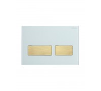 Кнопка смыва Cezares Lux LUX-GB-2-BORO белое стекло/брашированное золото