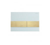 Кнопка смыва Cezares Lux LUX-GB-1-BORO белое стекло/брашированное золото