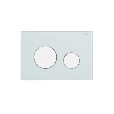 Кнопка смыва Cezares Lux LUX-GB-BIO-C белое стекло/белый матовый