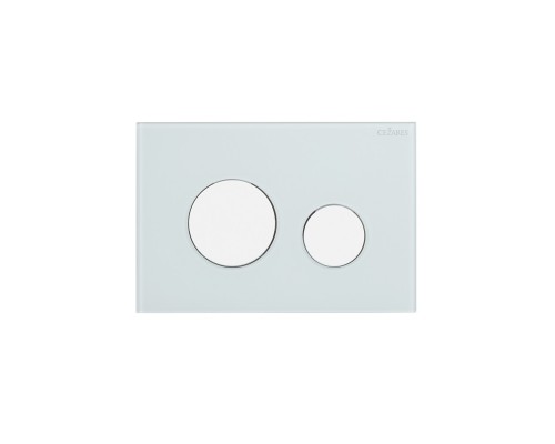 Кнопка смыва Cezares Lux LUX-GB-BIO-C белое стекло/белый матовый
