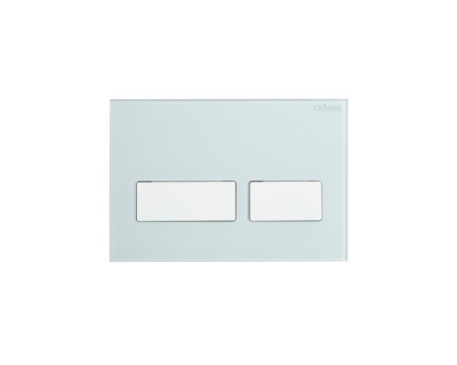 Кнопка смыва Cezares Lux LUX-GB-2-BIO белое стекло/белый матовый