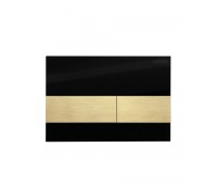 Кнопка смыва Cezares Lux LUX-GN-1-BORO черное стекло/брашированное золото