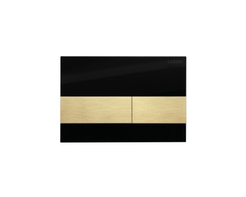 Кнопка смыва Cezares Lux LUX-GN-1-BORO черное стекло/брашированное золото