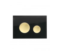 Кнопка смыва Cezares Lux LUX-GN-BORO-C черное стекло/брашированное золото