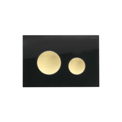 Кнопка смыва Cezares Lux LUX-GN-BORO-C черное стекло/брашированное золото