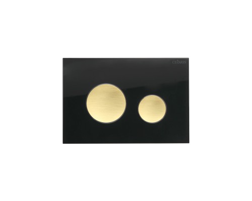 Кнопка смыва Cezares Lux LUX-GN-BORO-C черное стекло/брашированное золото