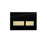 Кнопка смыва Cezares Lux LUX-GN-2-BORO черное стекло/брашированное золото
