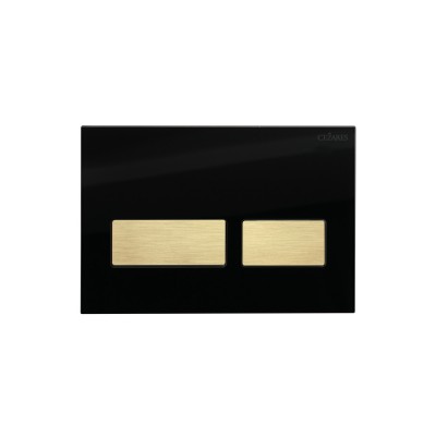 Кнопка смыва Cezares Lux LUX-GN-2-BORO черное стекло/брашированное золото