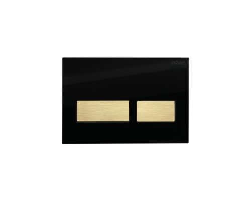 Кнопка смыва Cezares Lux LUX-GN-2-BORO черное стекло/брашированное золото