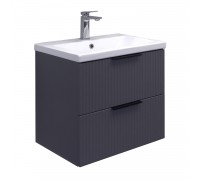 Тумба Comforty Лима 60П2 Антрацит с раковиной Como 60 подвесная 00-00019176CF