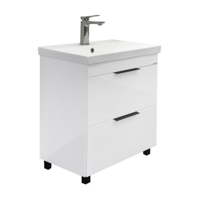 Тумба Comforty Кама 60Н Белый глянец с раковиной Comforty CF19696BX-60 напольная 00-00018648CF