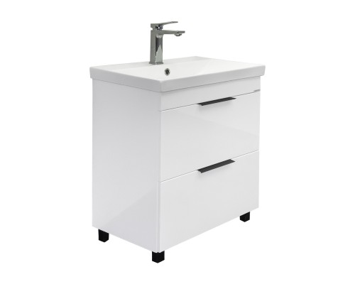 Тумба Comforty Кама 60Н Белый глянец с раковиной Comforty CF19696BX-60 напольная 00-00018648CF