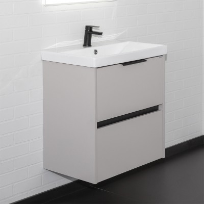 Тумба Comforty Селенга 60 Серый шелк, с раковиной Comforty CF19696BX-60 подвесная 00-00021980CF