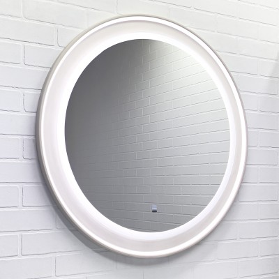 Зеркало Comforty Ереван 80 LED-подсветка, бесконтактный сенсор, антизапотевание, серый шёлк 00-00014157CF
