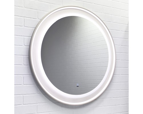 Зеркало Comforty Ереван 80 LED-подсветка, бесконтактный сенсор, антизапотевание, серый шёлк 00-00014157CF