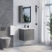 Тумба Comforty Лима 60П Антрацит с раковиной Como 60 подвесная 00-00019236CF