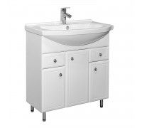 Тумба Comforty Сочи 80 Белый глянец с раковиной Эльбрус 80 00-00022128CF
