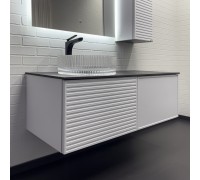 Тумба Comforty Геленджик 120 Белый/матовый со столешницей под мрамор Калакатта Блэк c раковиной Comforty 21001 подвесная 00-00017877CF