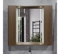 Зеркало-шкаф Comforty Ангара 90 Дуб темно-коричневый LED подсветка, антизапотевание 00-00019939CF