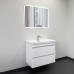 Тумба Comforty Енисей 80П2 Белый глянец с раковиной Comforty 4480 подвесная 00-00021339CF