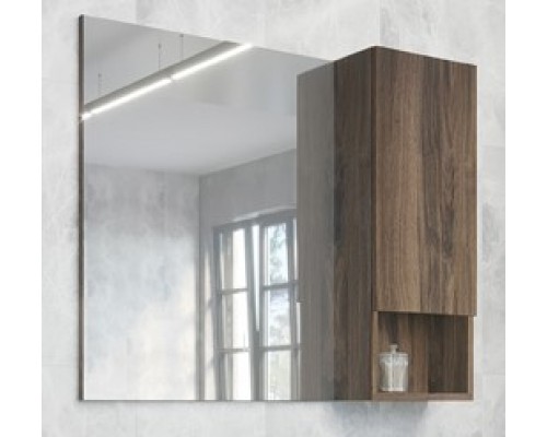 Зеркало-шкаф Comforty Бордо-90 Дуб темно-коричневый