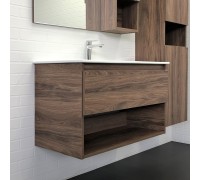 Тумба Comforty Бордо 90 Дуб темно-коричневый с раковиной Comforty 9090M подвесная 00-00019288CF