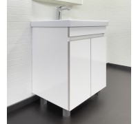 Тумба Comforty Нея 60Н Белый глянец с раковиной Moduo 60 напольная 00-00020307CF