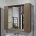 Зеркало-шкаф Comforty Ангара 90 Дуб темно-коричневый LED подсветка, антизапотевание 00-00019939CF