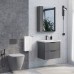Тумба Comforty Лима 60П2 Антрацит с раковиной Como 60 подвесная 00-00019176CF