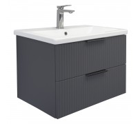 Тумба Comforty Лима 70П2 Антрацит с раковиной Como 70 подвесная 00-00019212CF