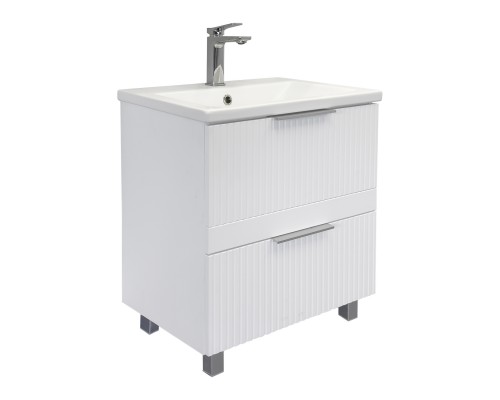 Тумба Comforty Лима 60Н2 Белый/матовый с раковиной Como 60 напольная 00-00019173CF