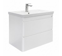 Тумба Comforty Енисей 80П2 Белый глянец с раковиной Comforty 4480 подвесная 00-00021339CF
