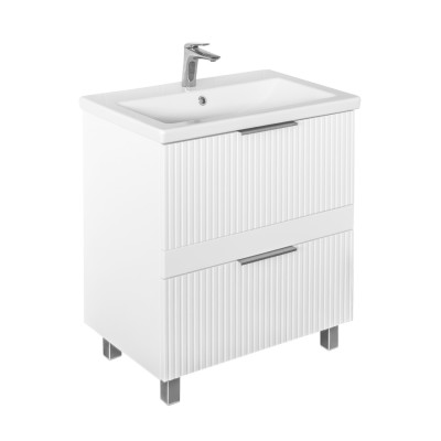Тумба Comforty Лима 70Н2 Белый/матовый с раковиной Como 70 напольная 00-00019211CF