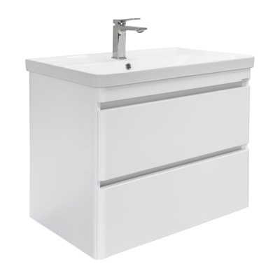 Тумба Comforty Валдай 80П2 Белый/матовый с раковиной Comforty 4480 подвесная 00-00019071CF