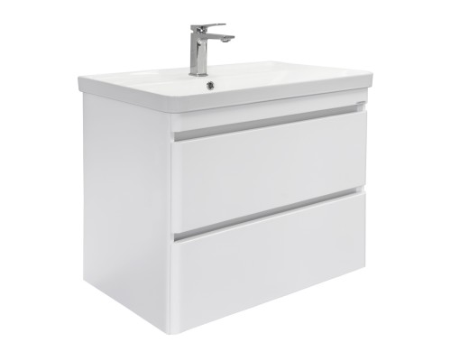 Тумба Comforty Валдай 80П2 Белый/матовый с раковиной Comforty 4480 подвесная 00-00019071CF