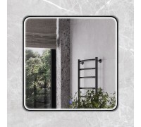 Зеркало Comforty Сириус 80 в алюминиевой раме, LED IC-подсветка холодный свет, сенсор, чёрный/матовый 00-00014197СF