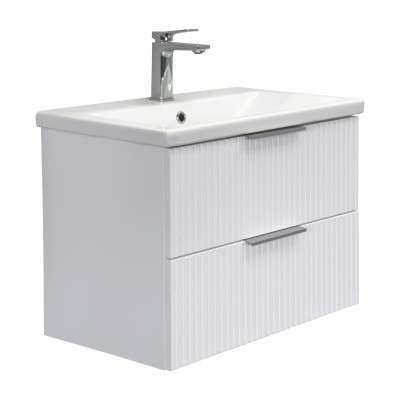 Тумба Comforty Лима 70П2 Белый/матовый с раковиной Como 70 подвесная 00-00019188CF