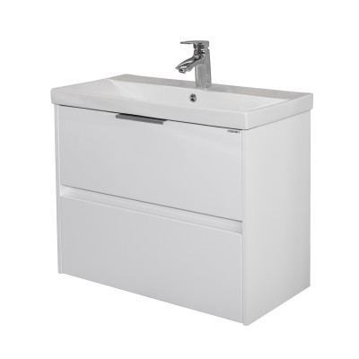Тумба Comforty Селенга 80 Белый глянец, с раковиной Comforty CF19696BX-80 подвесная 00-00022182CF