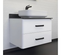 Тумба Comforty Амстердам 75 Белый/глянцевый со столешницей под мрамор Калакатта Блэк с раковиной Comforty T-Y9378 00-00013775CF